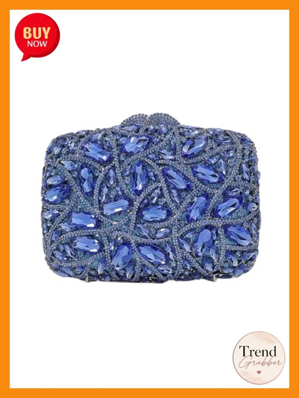 Crystal Box Clutch Evening Bag Rhinestone Faux PU Leather Wedding Prom Purse